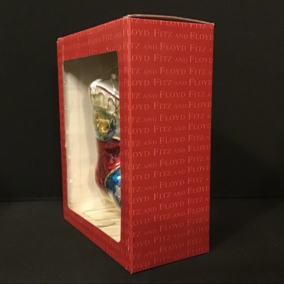 NWT Vintage Fitz & Floyd Cowboy Boot & Yellow Rose glass ornament. - Picture 7 of 8